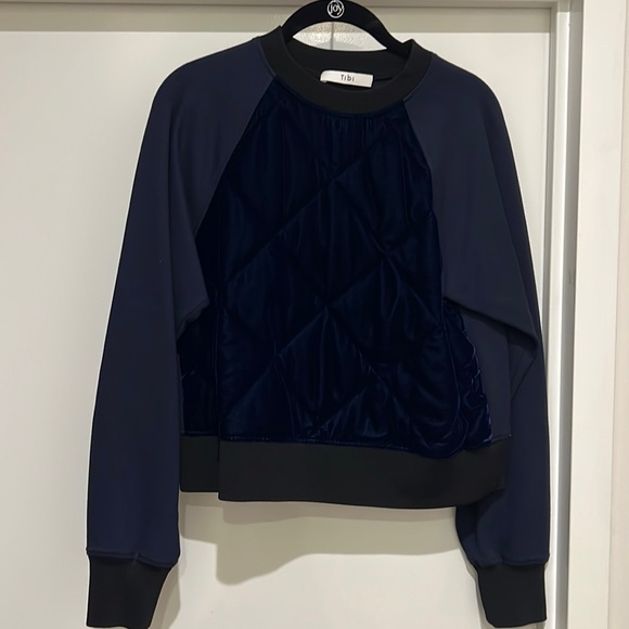 Tibi Velvet Front Sweater - Picture 1 of 5
